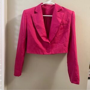 Cropped Hot Pink Blazer Jacket